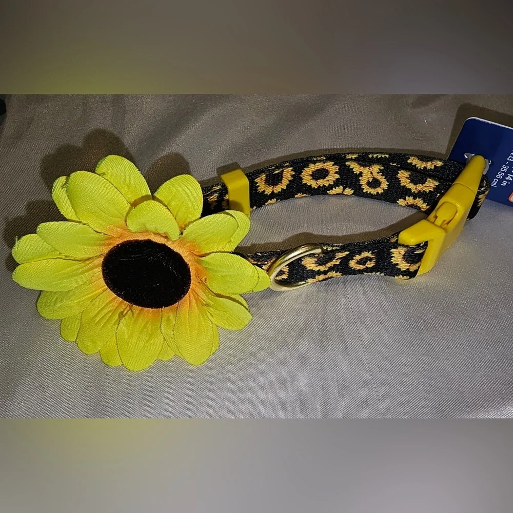 Top Paw Sunflower Polyester Dog Collar (S)